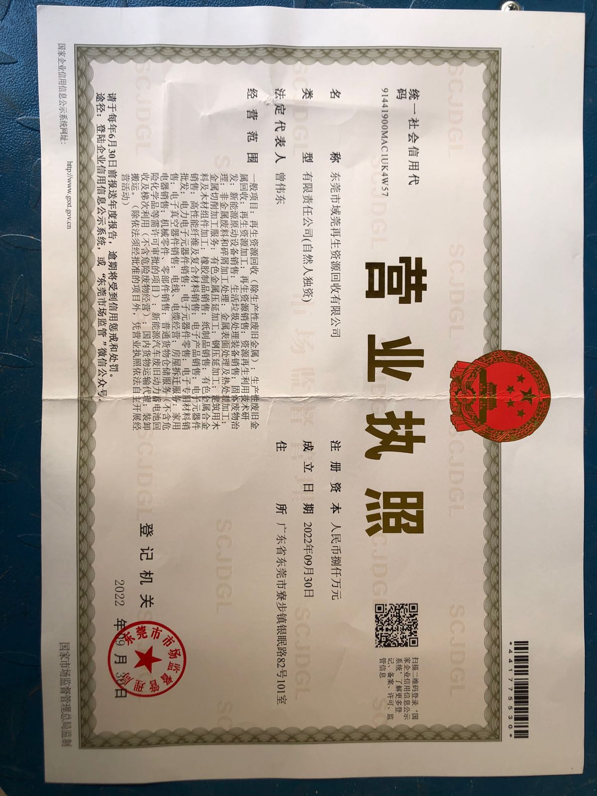 东莞市域莞再生资源回收有限公司