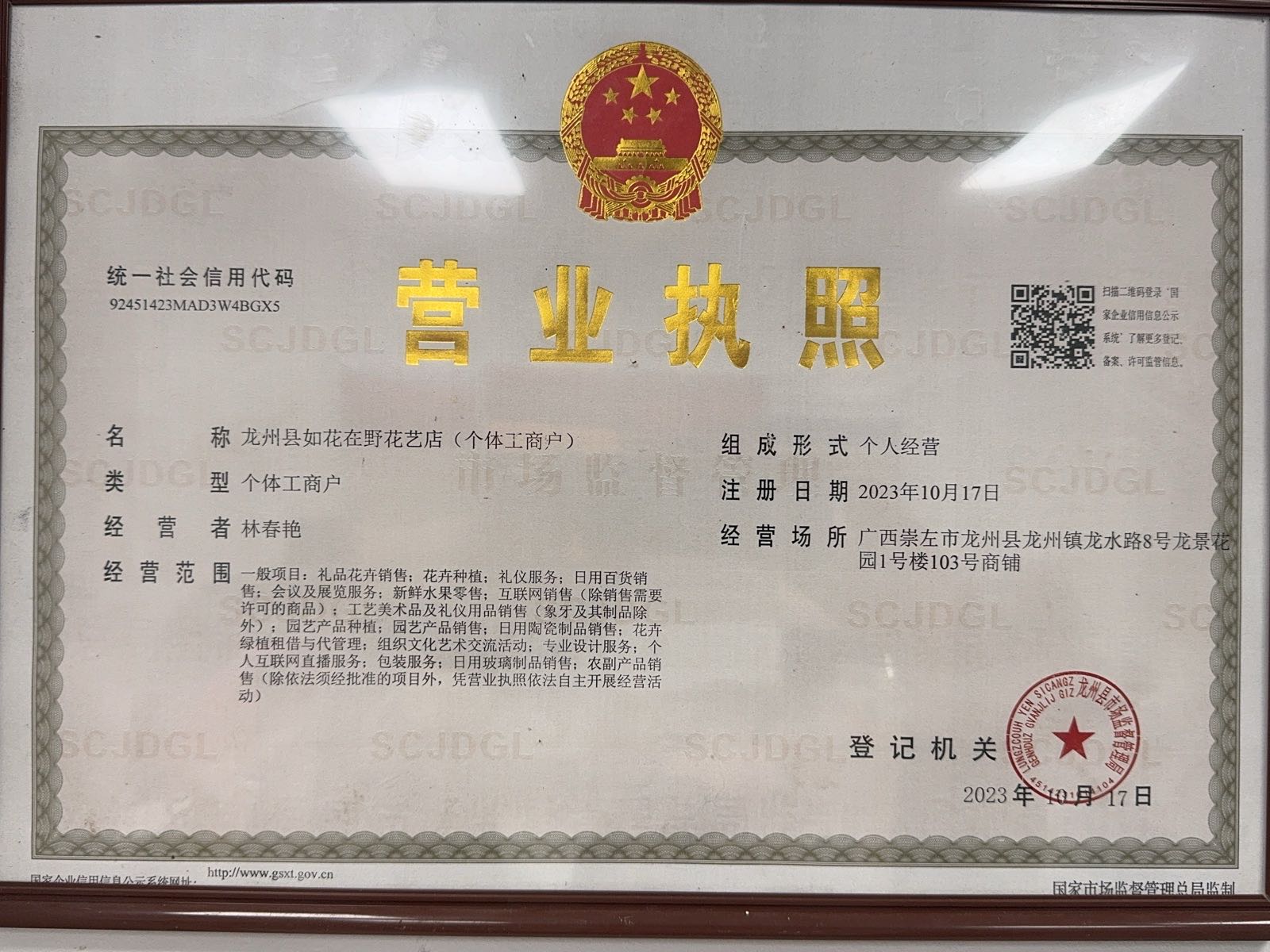 龙州县如花在野花艺