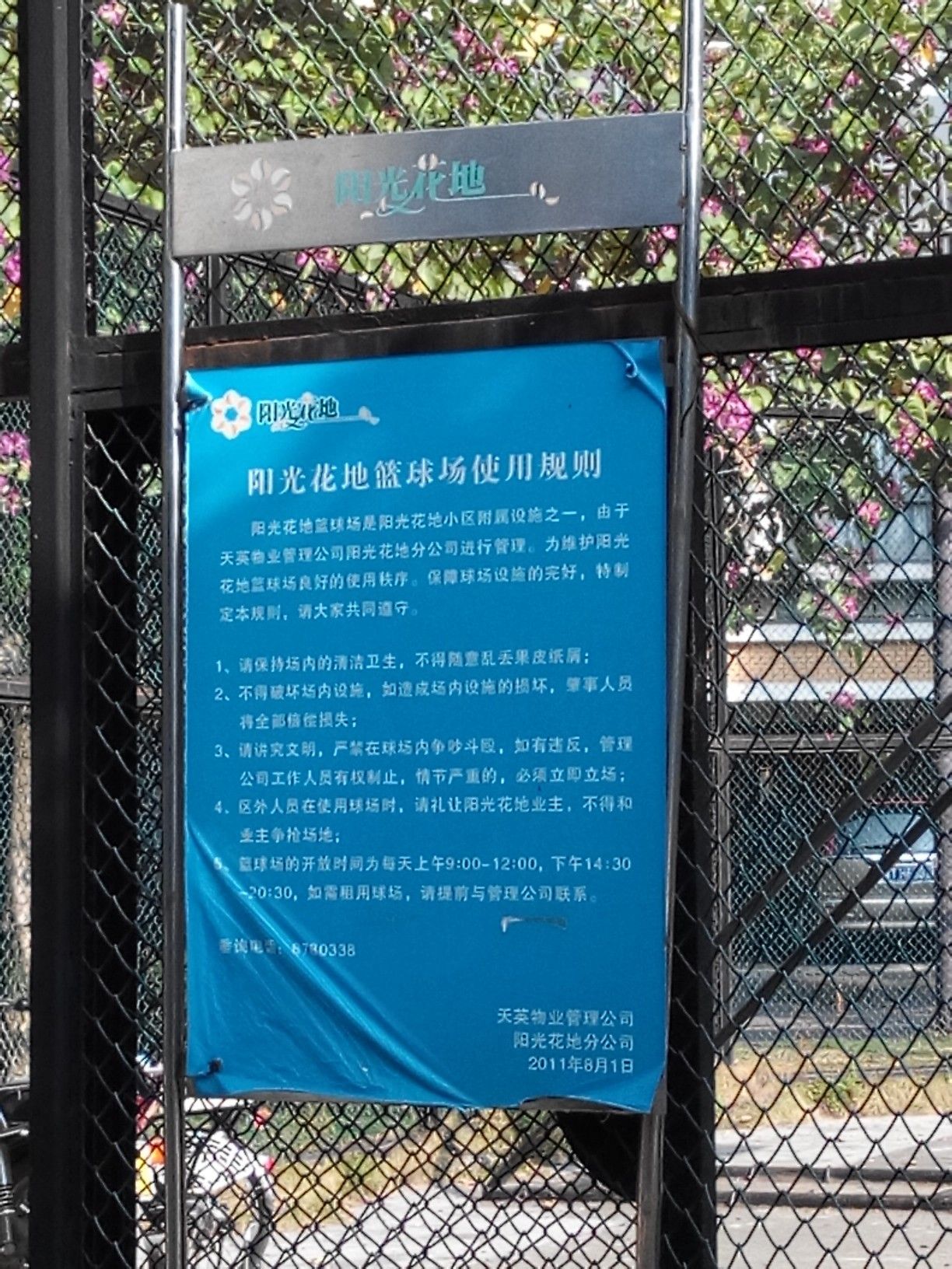 阳光花地篮球场